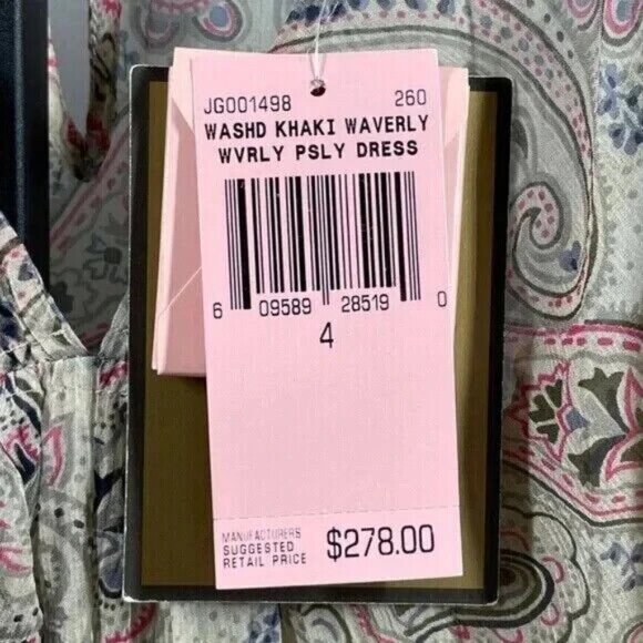 NEW Juicy Couture Dress Womens 4 pink tan paisley floral silk designer - Picture 6 of 10